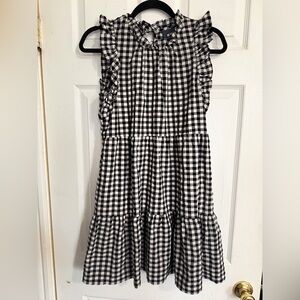 Anthropologie Black and White Gingham Mini Dress